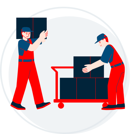 illustration of movers moving furniture